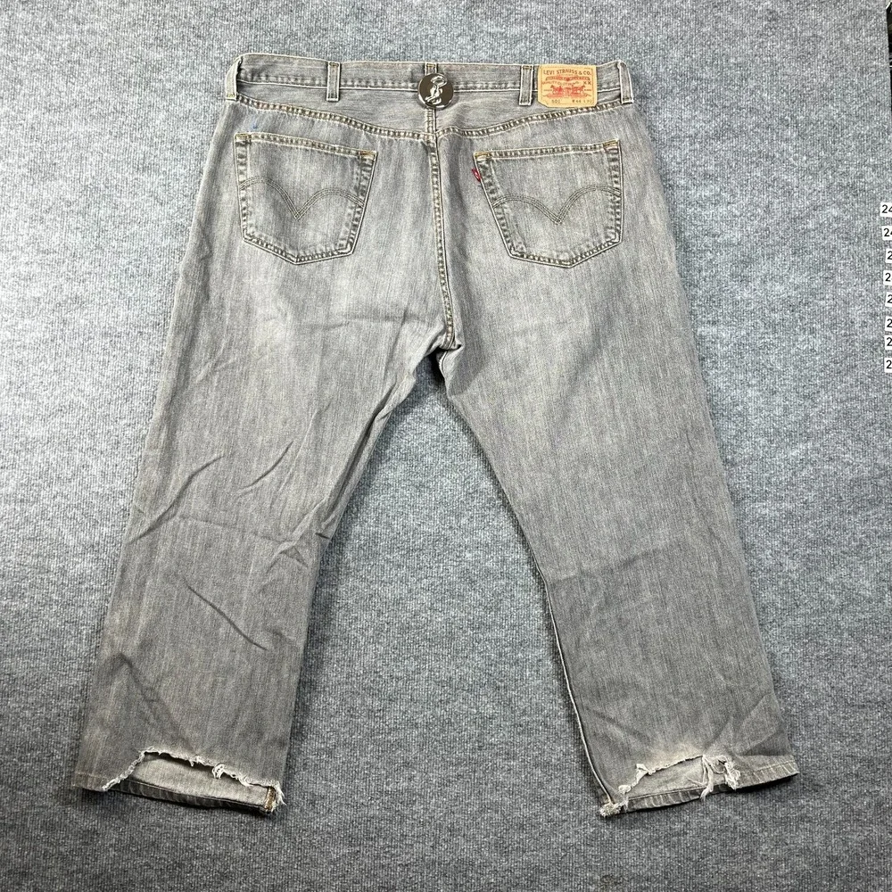 Levi's 501 Original Fit Straight Jeans Men's Gray Denim Classic Button Fly 43X26